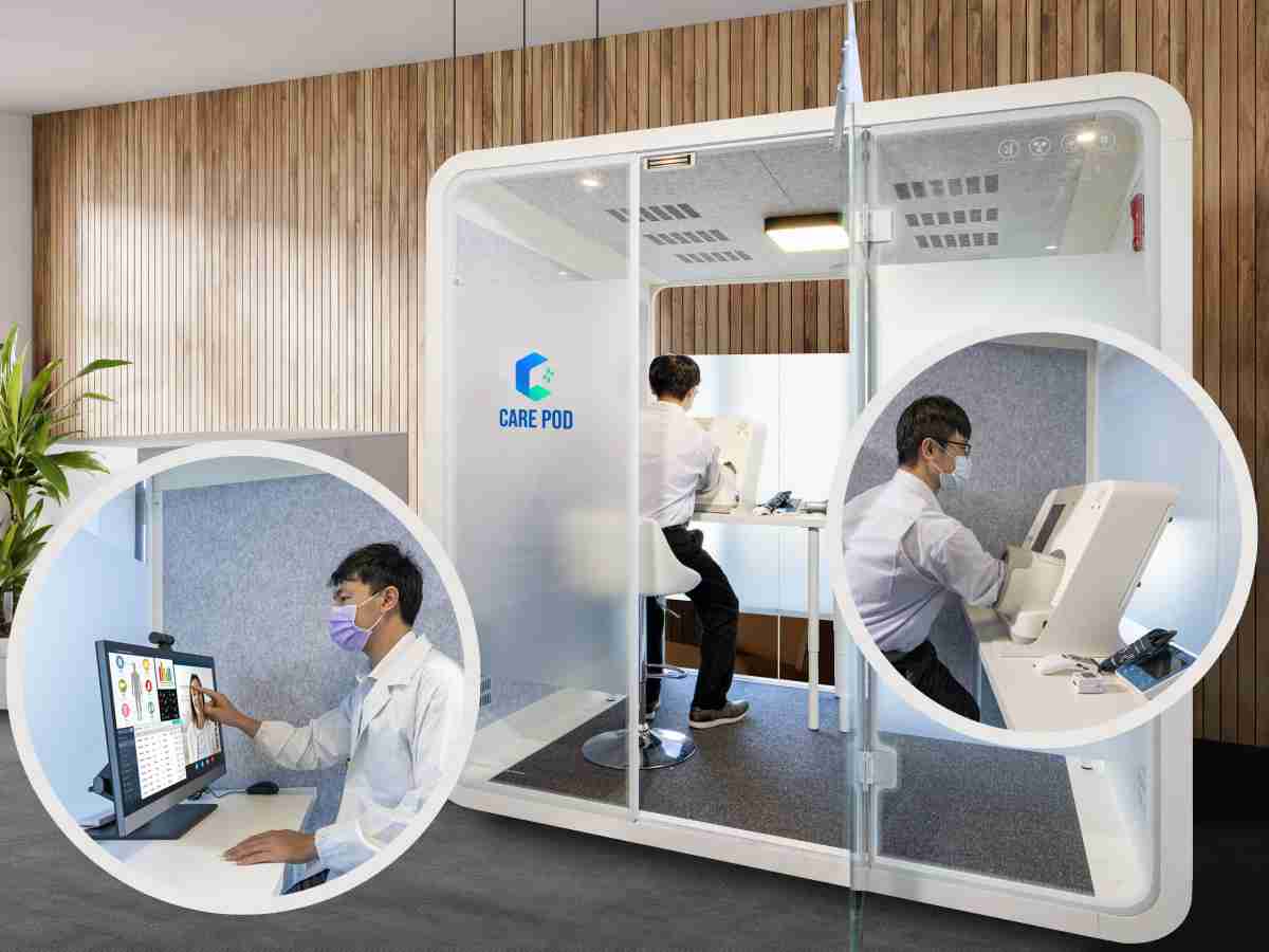 达擎于医疗科技展中展出＂远距诊疗舱＂，，以因应医疗数字化及社会高龄化趋势下、、、复诊及慢性病患等族群对于远距看诊需求逐渐升高所推出的创新整合方案。。多功能合一、、、高隐私性的远距诊疗舱可根据病患端与医师端的不同需求，，，，提供弹性化及客制化功能，，节省医生和病患的精力及时间